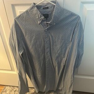 J Crew Men's Gray Polka Dot Shirt